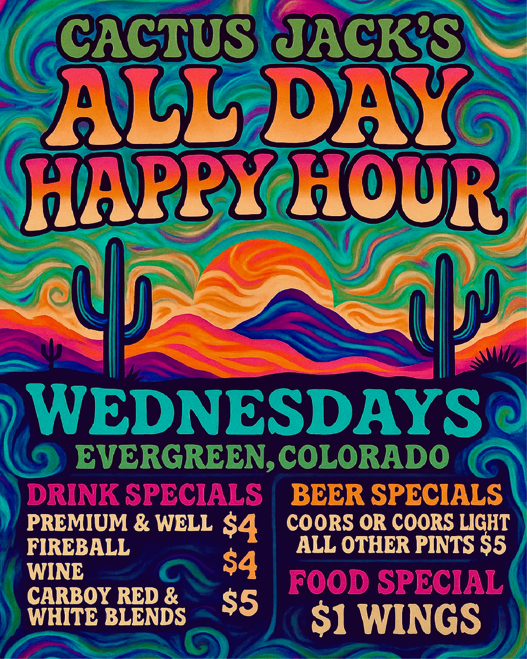 Cactus Jack's All Day Happy Hour — social creative
